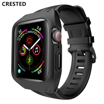 

Sport waterproof strap+case For Apple Watch band 5 4 iwatch band 5 4 44mm pulseira correa Bracelet apple watch 5 watchband