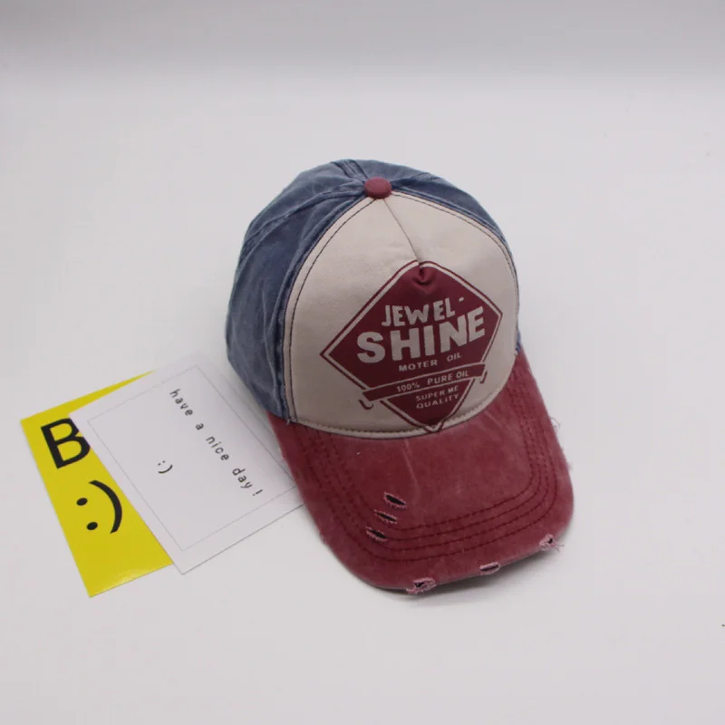 high quality cotton fashion unisex baseball cap holes printed younger