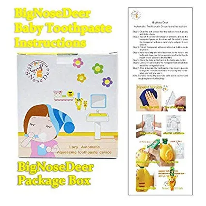 BigNoseDeer baby kids Hands Free Toothpaste Dispenser children Automatic Cartoon Cute Animal Toothpaste Squeezer Good Gift for Children 04