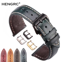 Oil Wax Genuine Leather Watchband Women Men Cowhide Watch Strap Band 18mm 20mm 22mm 24mm Clock Bracelet For Watches Metal Clasp Oil Wax Genuine Leather Watchband Women Men Cowhide Watch Strap Band 18mm 20mm 22mm 24mm Clock Bracelet For Watches Metal Clasp