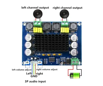 

TPA3116D2 Dual-channel Stereo High Power Digital Audio Power Amplifier Board 2*120W XH-M543