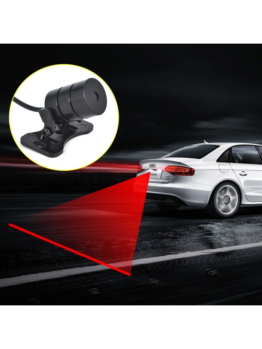 

Car Anti collision Laser Fog Light LED motorcycle tail lamp Auto Anti-fog Parking Stop Warning Light Braking Signal Indicators