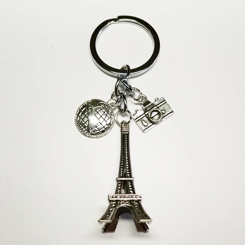 

20191PC Earth Paris Tower Keychain Camera Pendant Travel Key Ring Friendship Best Friend Jewelry Diy Handmade XKXLHJ