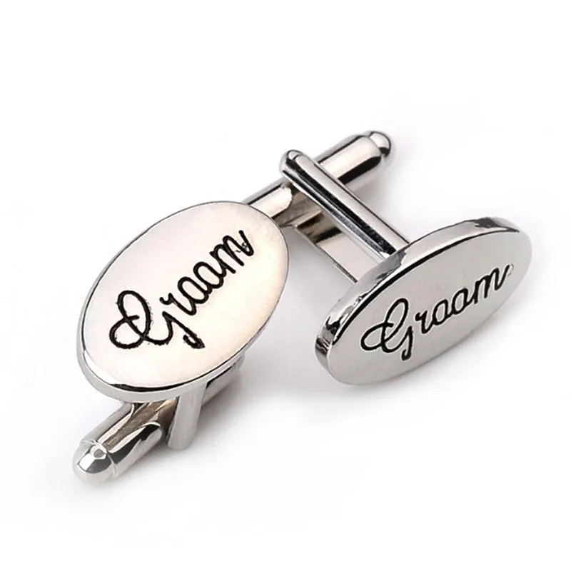 

Stunning OVAL Shirt Wedding Cufflinks One Pair Luxury Cuff Link Clips Groom Best Man Usher Jewelry Best Gift