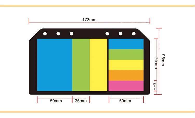 CXZY шесть отверстий конфеты цвета sticky note милые индексные ярлыки блокнот планировщик стикеры Скрапбукинг элементы офисный список канцелярские 3B839