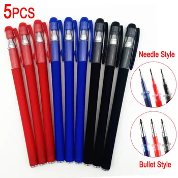 

DELVTCH 0.5mm 5PCS/set Gel Pen Refill Needle /Bullet Pen Point tip Office Signature Rods Red Blue Black Ink Office School Supply