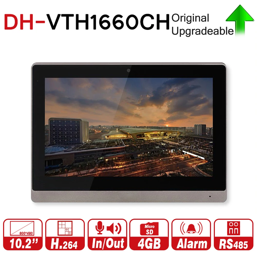 

DH Original VTH1660CH Indoor Monitor 10-inch 800*480 Resilution Touch Screen Color IP Video Intercom