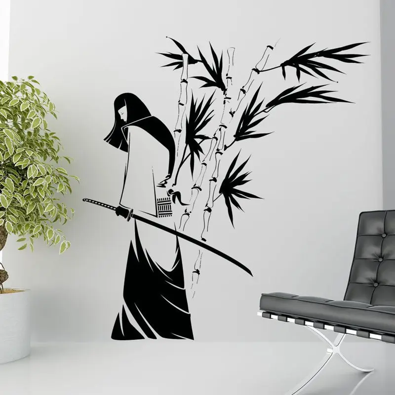 DCTAL Kendo Sticker Samurai Decal Japan Ninja Poster Vinyl Art Wall Decals Pegatina Quadro Parede Decor Mural Kendo 1045 Sticker