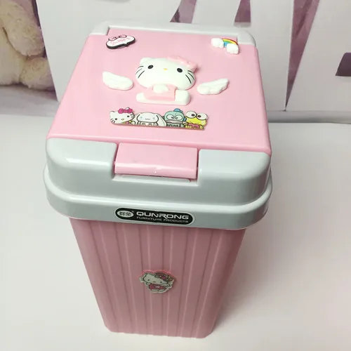 6/10 л розовый hello kitty спальня мусорный бак прессованного типа милые мусорные баки с крышкой KT кошка мультфильм ванная комната мусорный бак корзины для хранения - Цвет: 10L A