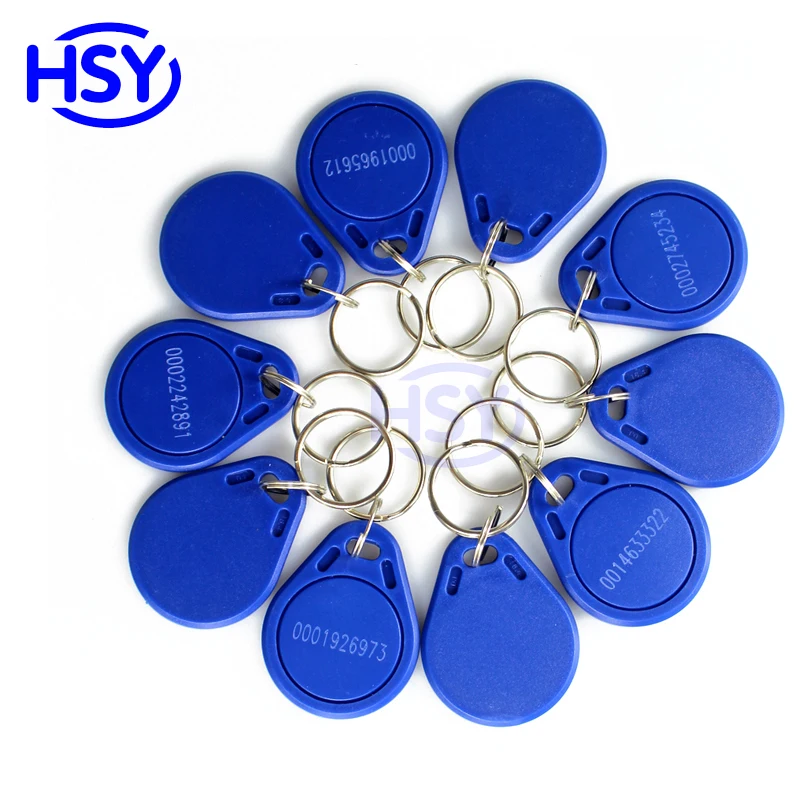 

100pcs a lot Access Control RFID Keytag EM4100 Proximity EM ID Keyfob 13.56Mhz IC MF Smart Token Keychain
