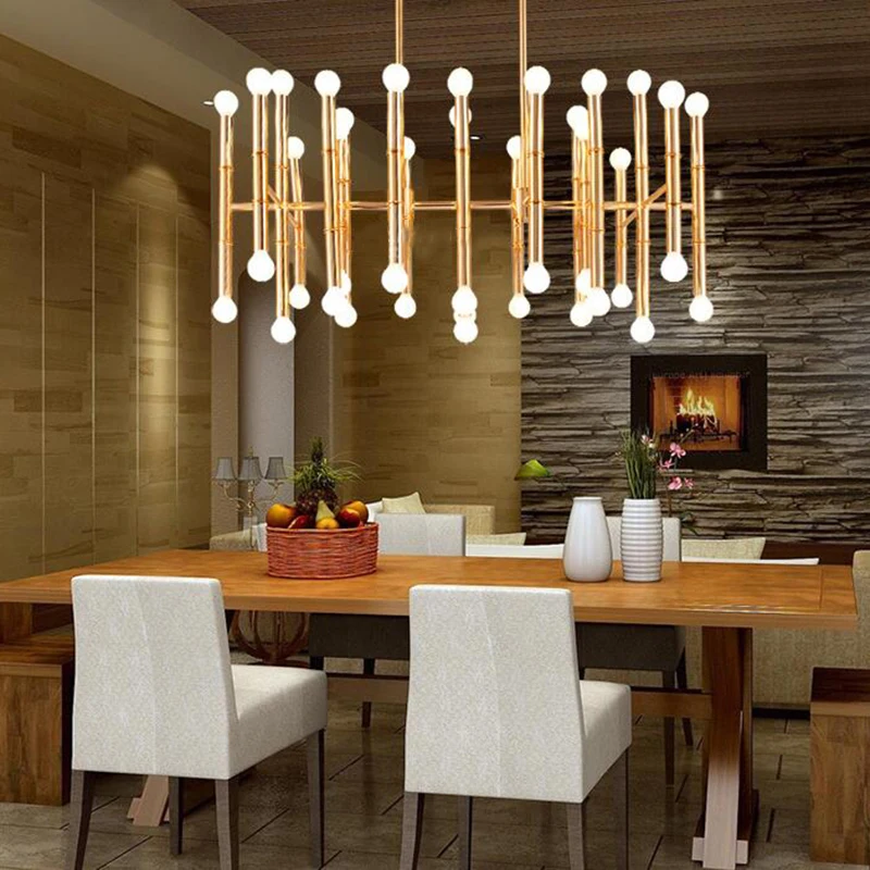 Современный изготовленный из кованого железа Минималистичная мода Арт Деко светодиодный люстра спальня гостиная кухня освещение