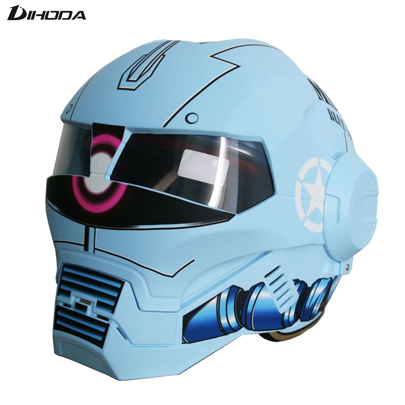 

Masei Matte Blue zaku IRONMAN Iron Man helmet Mens womensmotorcycle helmet half helmet open face helmet casque motocross