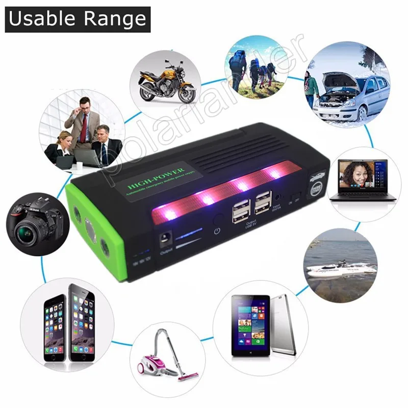 Автомобильное зарядное устройство пусковое устройство power Bank Digitals Compass jumper Car jump starter для автомобильного аккумулятора Booster ЖК-дисплей фонари SOS