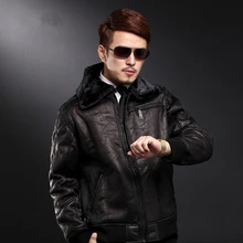 Европейские и американские воздушные силы мужские брендовые зимние модные новые кожаные куртки с меховой нитью воздушные силы полета костюм кожаное пальто