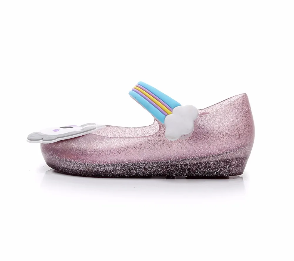Горячая Распродажа мини SED Новый стиль ботинки Единорог для девочки и мальчиков модные блестящие мягкие босоножки из прозрачного пластика