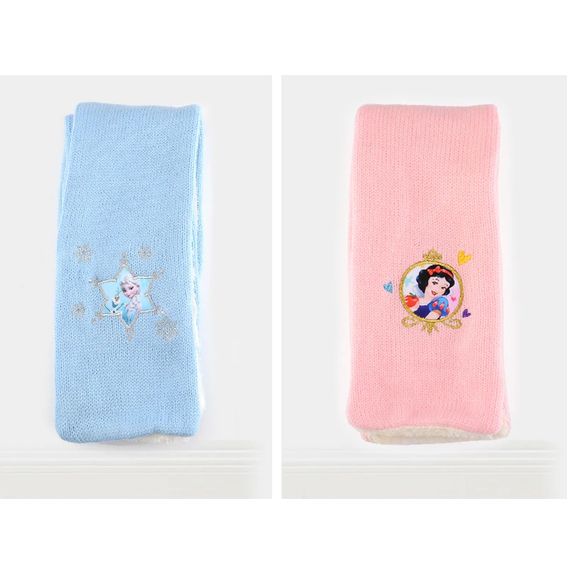 Disney Princess Kids Warm Scarf-Neck Girls Baby Winter-Scarf Women Knitting Wool Scarf Children Neck Warmer Accessories