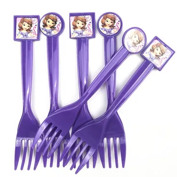 

10pcs/set Sofia Princess Party Supplies Plastic Forks Birthday Christmas Festive Party Decoration For Kids Party Favors