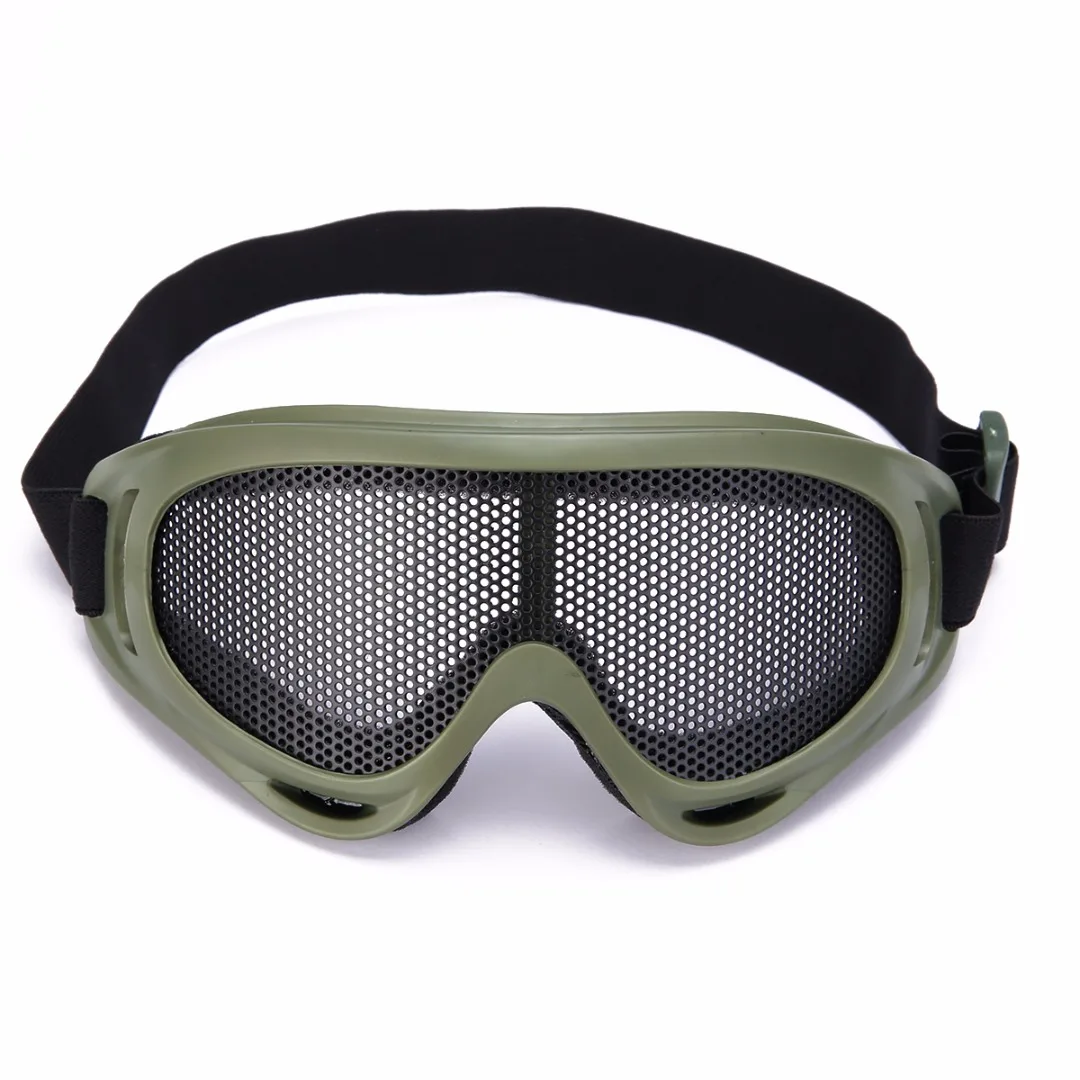 Mayitr страйкбол Тактическая защита глаз металлическая сетка очки для наружного кемпинга Пешие прогулки Охота безопасность - Цвет: Green
