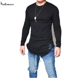 Новая горячая Распродажа модные Для мужчин Slim Fit o Средства ухода за кожей шеи с длинным рукавом облегающая футболка Повседневное блузка
