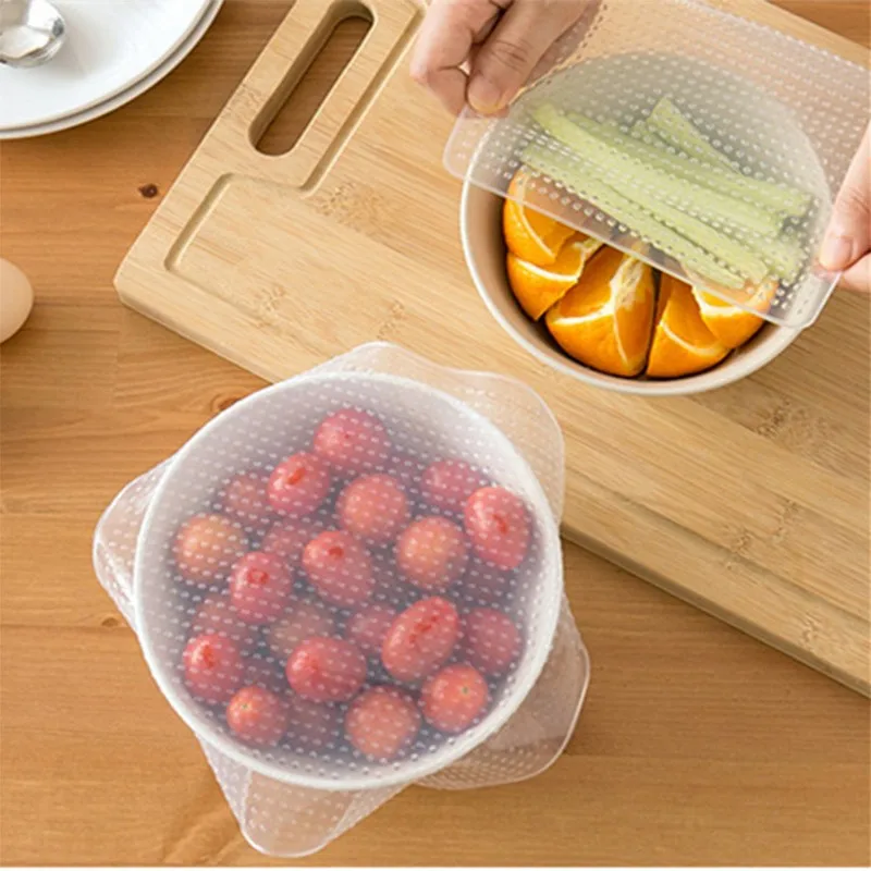 1Pcs Saran Wrap Food Grade Keeping Food Fresh Wrap Reusable High Stretch Silicone Food Wraps