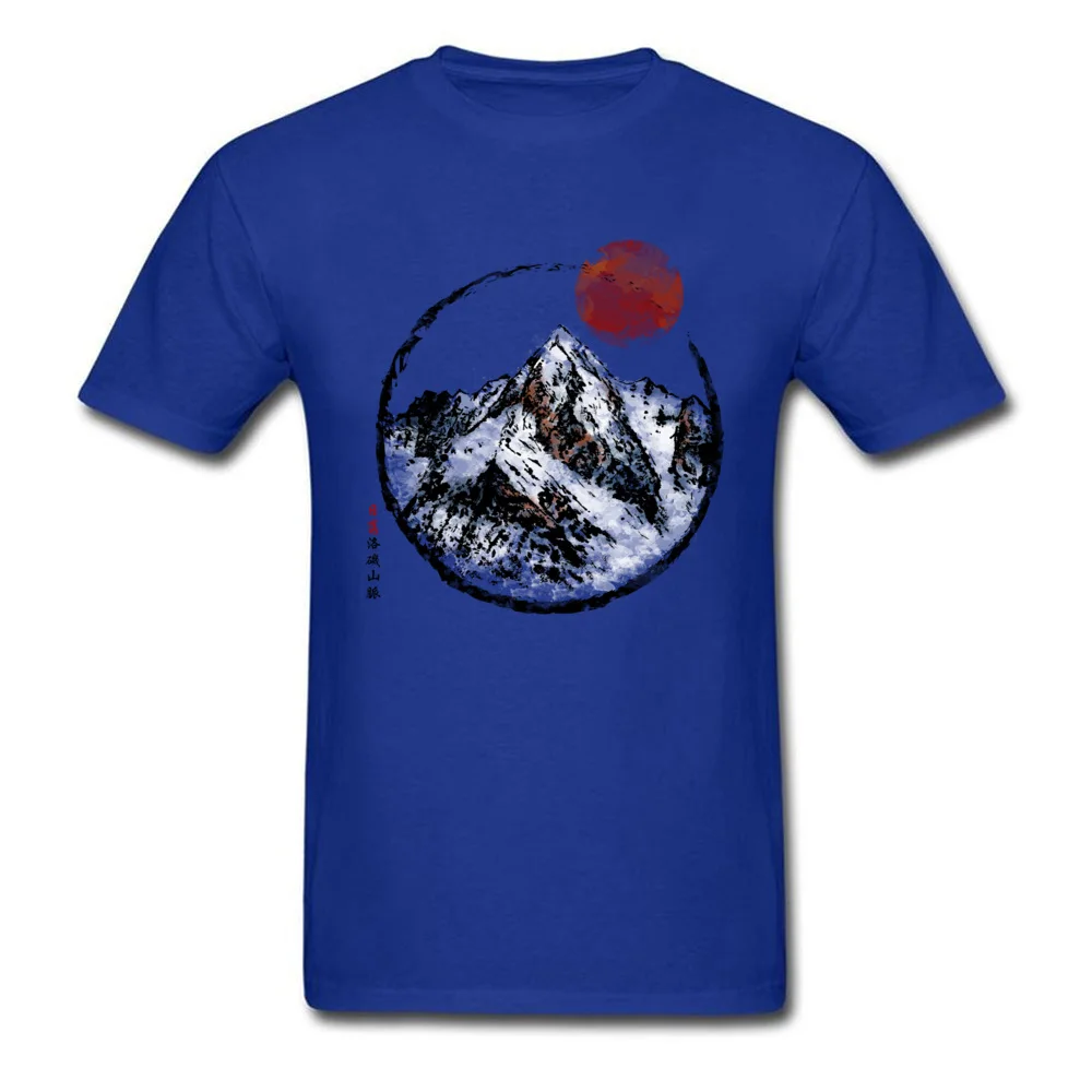 Short Sleeve Tees Crewneck Cotton Fabric Men Top T-shirts Sunset in Rocky Mountain 3D Printed Tees New Coming Drop Shipping Sunset in Rocky Mountain blue