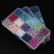 Comercio al por mayor 300-1500 unid/caja Colores Mezclados 6mm/8mm/10mm Artesanía cuentas de Perlas Boncuks para Fabricación de la joyería Accesorios F2980 Perles En Lotes