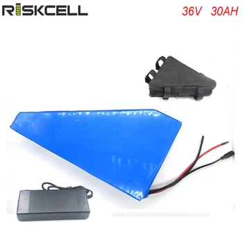 

New Triangle style 36V Rechargeable Lithium battery 36v 30ah Li ion battery pack with Plastic case and charger