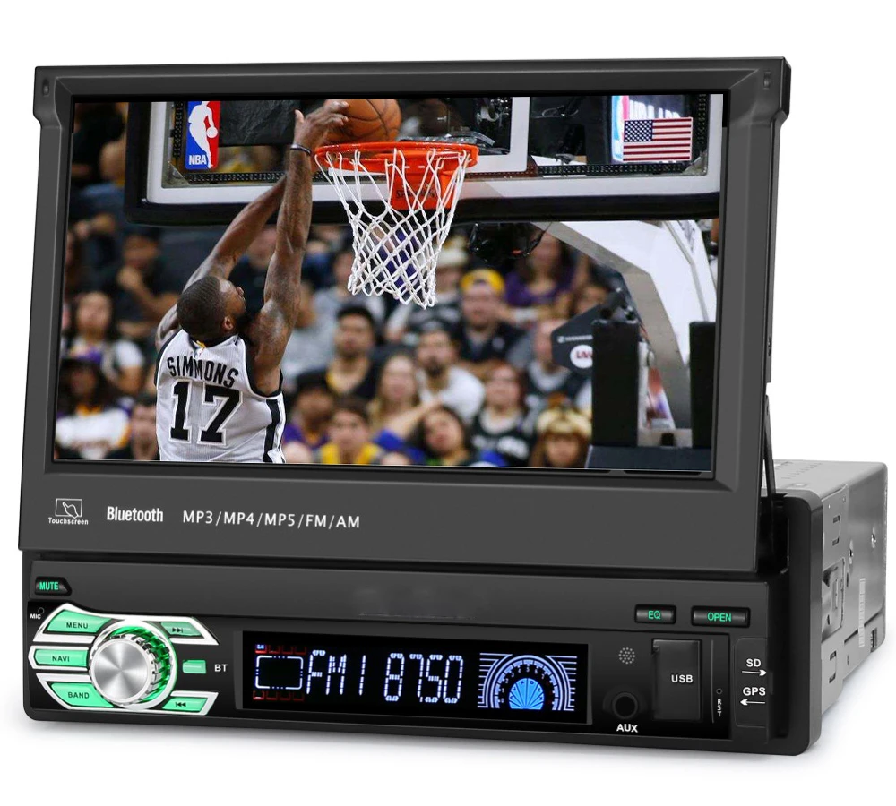 

HD 7 inch Retractable Touch Screen Car Monitor 1 DIN auto Stereo audio android Car Radio GPS Navigation Bluetooth MP4 SD FM USB