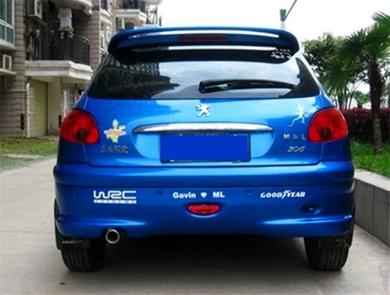 Автомобильный Стайлинг ABS пластик Неокрашенный праймер задний багажник Багажник крыло крыша спойлер для peugeot 206 207 спойлер 2008-2013
