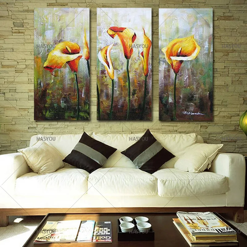 Hand-Painted-3pcs-Modular-Calla-Lily-Flower-Picture-Oil-Painting-On-Canvas-Wall-Art-Gift-Living.jpg_640x640