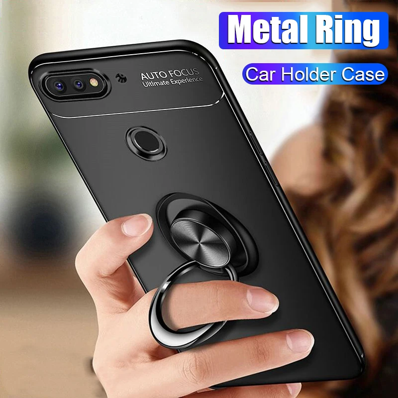 

Luxury Metal Ring Holder Case On The For Xiaomi mi 8 Lite SE A2 A1 Phone Case Cover For Xiaomi mi8 Lite SE Soft Shockproof Case