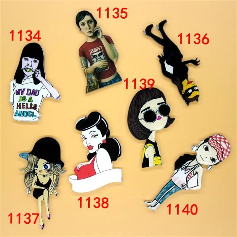 

1 PC Hot Sale Acrylic Brooches Funny Women Brooch Badges Pin On Backpack Clothing Decorative Brooches For Women Fashion Jewelry
