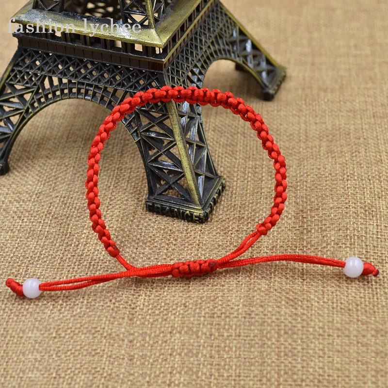 fashion lychee Simple Chinese Style Women Men Hand Braided Red String