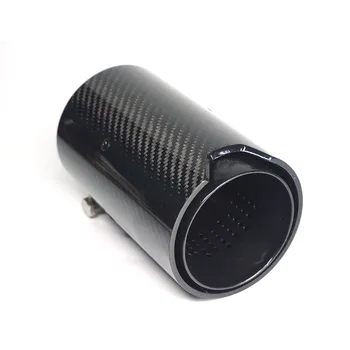 

67mm in Glossy All Black Car Exhaust Tail Tips Carbon Fiber Muffler For M Performance M2 F87 M3 F80 M4 F82 F83 M5 F10 M6