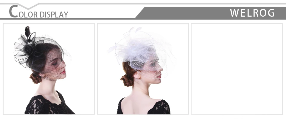 WELROG женская шляпа-федора платье чародей сетка перо цветок шляпа коктейльное Чай Вечерние головные уборы вечерние свадебные вуаль шляпа