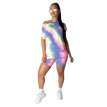 

Summer Autumn Women Two Piece Set Top and Pants Plus Size Tracksuit Sweatsuit Outfit Colorful Print Loose Active Sets
