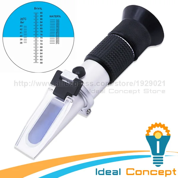 Traditional Refractometer 58 90 Brix Baume with ATC Handheld Honey