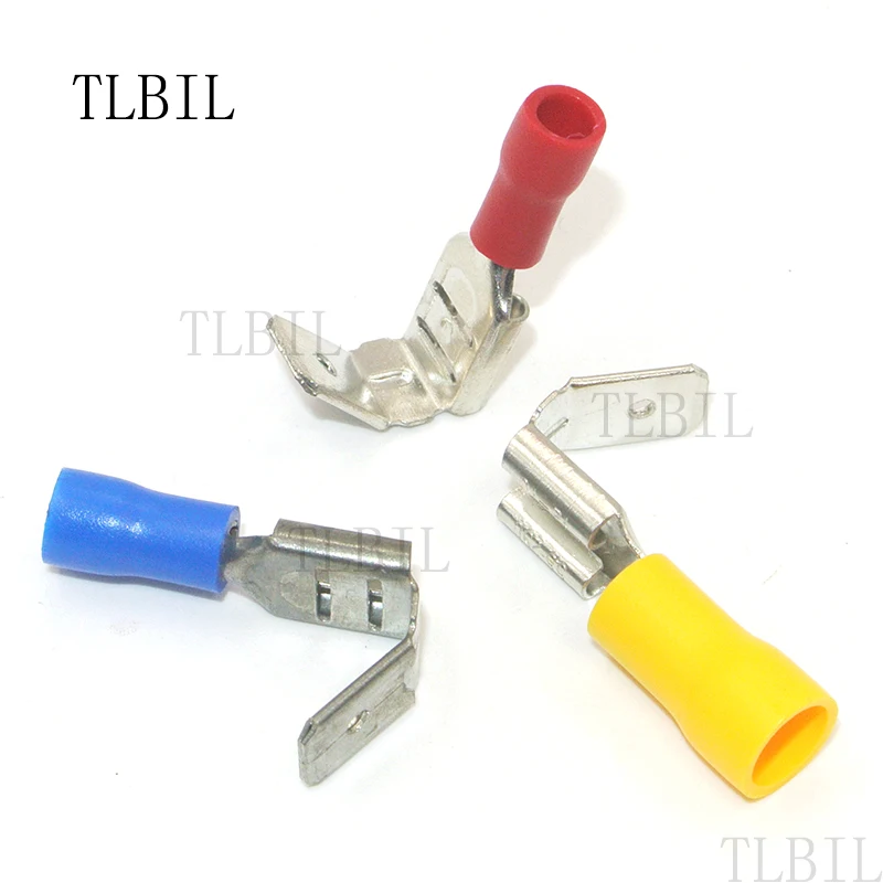 100PCS PIGGY BACK PIGGYBACK SPADE CRIMP CONNECTOR TERMINAL 40 RED 50