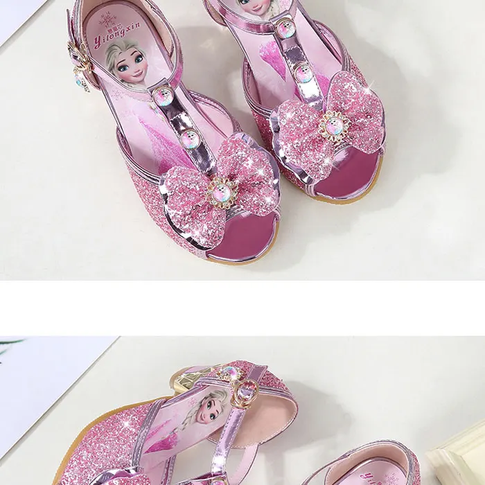 Children girls sandals,Frozen shoes for girls,Dancing and party shoe bow rhinestone bow else shoes EUR size 24-36