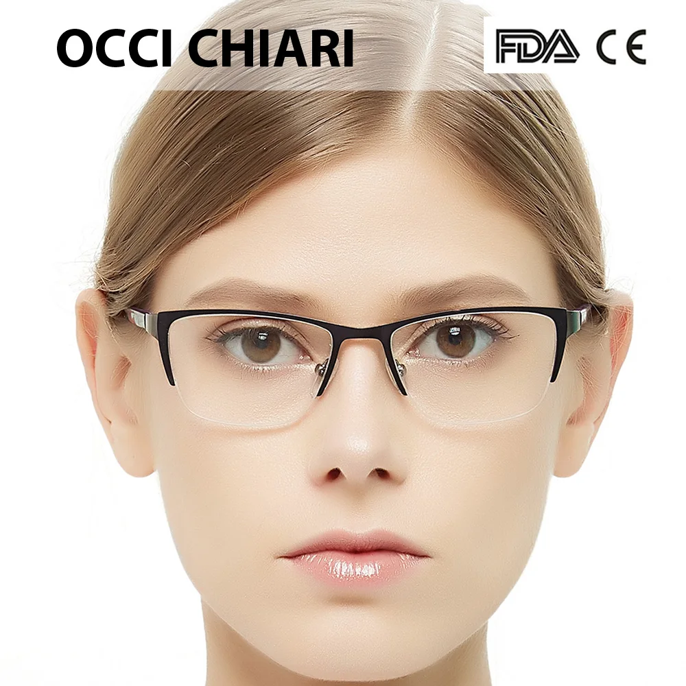 Женские очки OCCI CHIARI с полуободком модные для близорукости прозрачные линзы