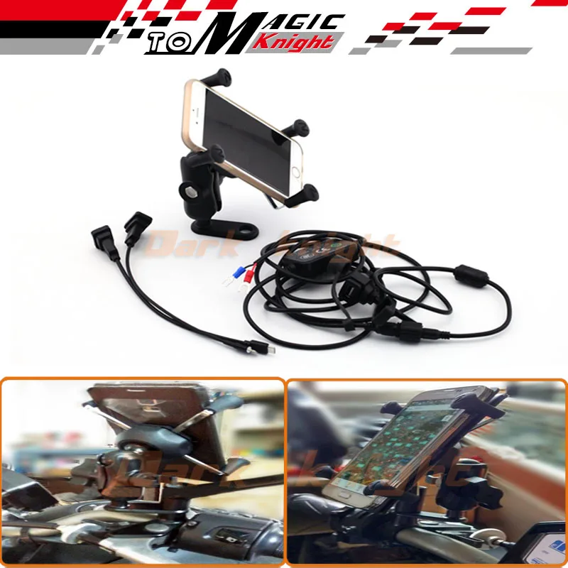 ФОТО For YAMAHA MT-09 FZ-09 FJ-09 MT09 Tracer 2015-2016 Motorcycle Navigation Frame Mobile Phone Mount Bracket with USB charger