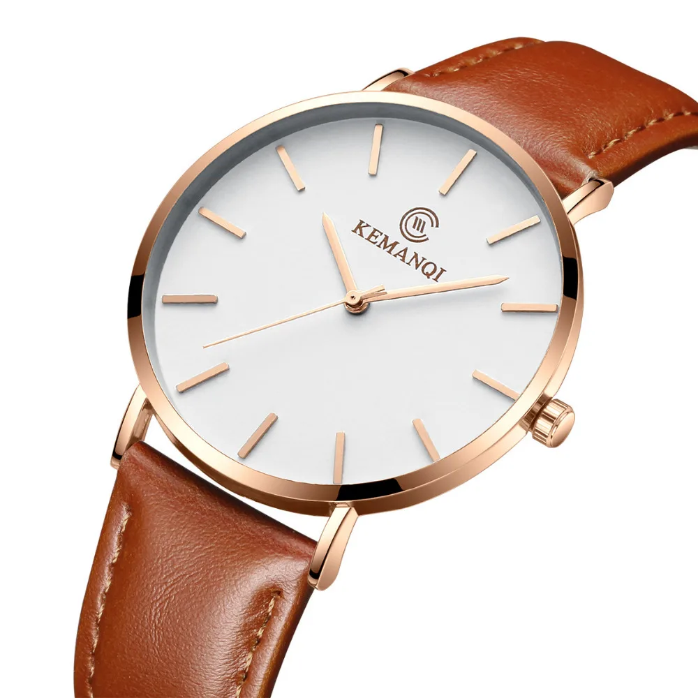 

relogio masculino watches men Fashion Sport Stainless Steel Case Leather watch Quartz Business Wristwatch reloj hombre Male