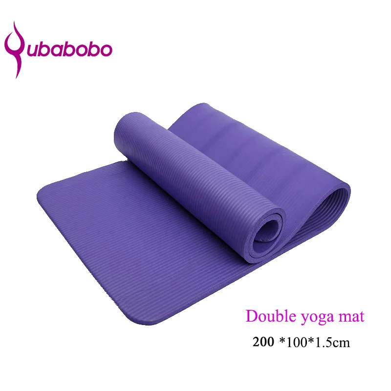 QUBABOBO 15mm NBR Non slip Double Yoga Mats For Fitness Women Yoga