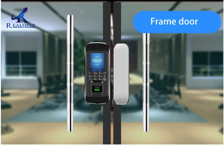 2000 пользователей, биометрический дверной замок с отпечатком пальца для стеклянной двери, пароль, дверной замок с идентификационными картами, голосовое руководство