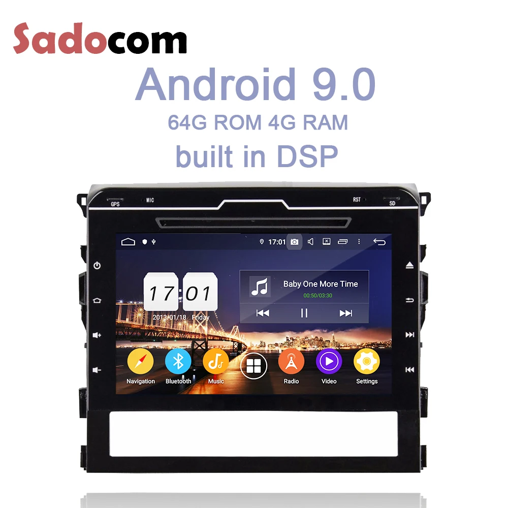 Top 9" DSP TDA7851 2 din Android 9.0 Car DVD Player 4GB RAM 64GB Bluetooth RDS Radio GPS multimedia For Toyota Land Cruiser 2016 0