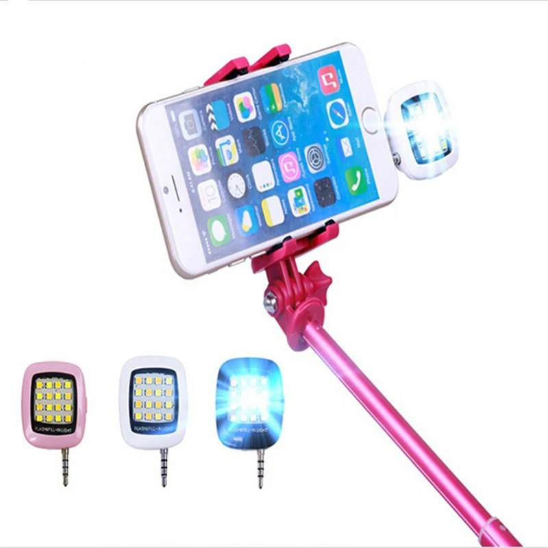 Mini 16 LED Selfie Flash Light For Smartphone Camera Support Running