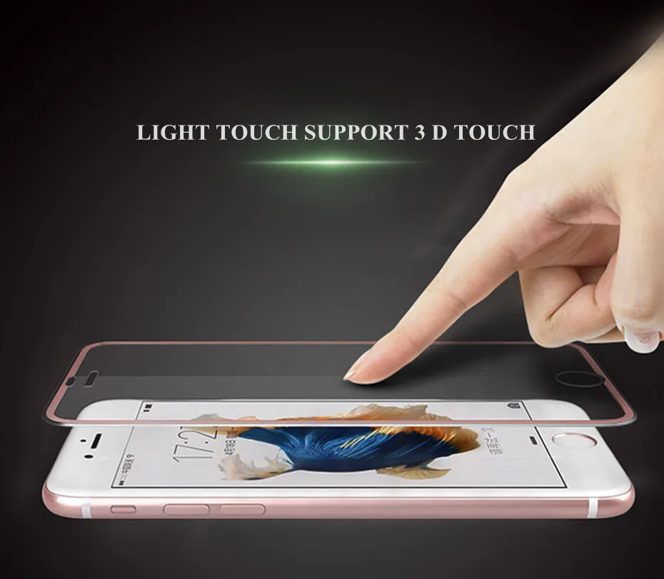 2 шт 3D титановый сплав закаленное стекло для iphone 6 6s 7 8 plus полное покрытие защита экрана Защитное стекло для iphone x 5 5S se