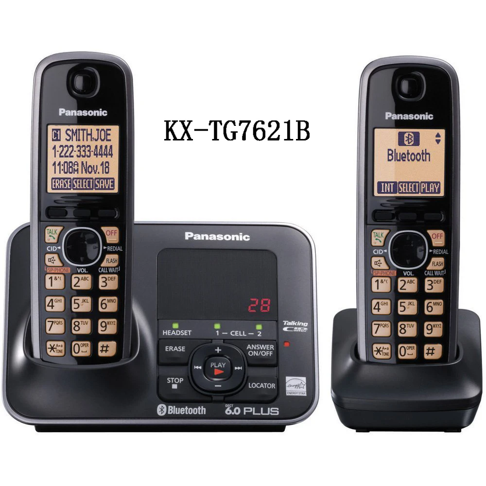 KX TG7621 DECT 6.0 Link to Cell via Bluetooth Cordless Phone Answering
