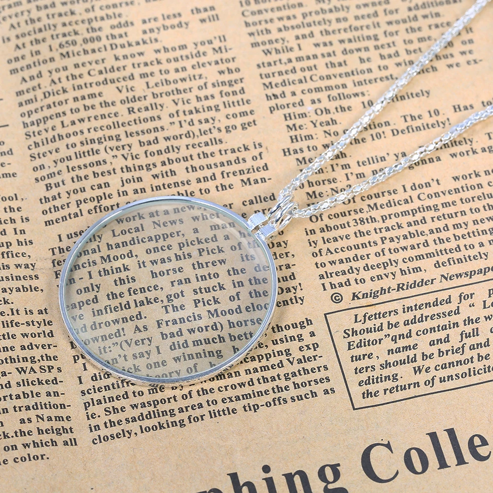 5X колье с лупой подвесная Лупа монокль объектив монета увеличительное стекло ожерелье s подвеска с 450 мм металлической цепочкой