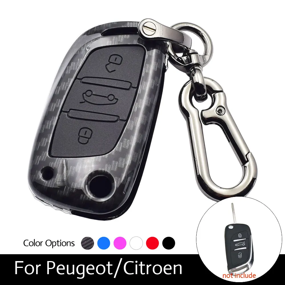 

ATOBABI Car Key Case Folding Remote Fob Shell Cover Keychain For Peugeot 207 307 308 For Citroen C2 C3 C4 C5 C6 C8 Accessories
